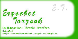 erzsebet torzsok business card